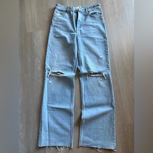 Zara Light Blue Denim Ripped Jeans 8